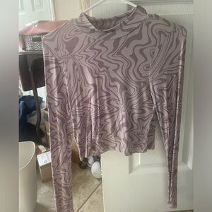 Purple Psychedelic Long Sleeve Crop - Size S